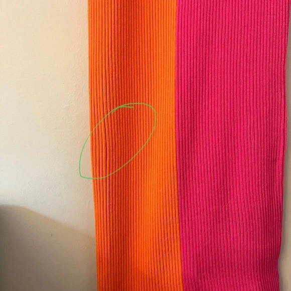 Staud x Birkenstock Pink and Orange Shoko Long Sleeve Midi Dress Medium - Picture 16 of 16